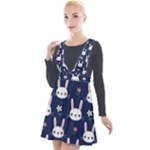 Cute Bunny Pattern, Easter, Koteto Plunge Pinafore Velour Dress