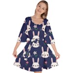 Cute Bunny Pattern, Easter, Koteto Velour Kimono Dress