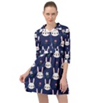 Cute Bunny Pattern, Easter, Koteto Mini Skater Shirt Dress