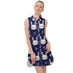 Cute Bunny Pattern, Easter, Koteto Sleeveless Shirt Dress