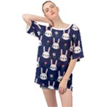 Cute Bunny Pattern, Easter, Koteto Oversized Chiffon Top