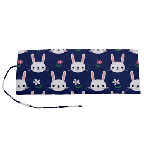 Cute Bunny Pattern, Easter, Koteto Roll Up Canvas Pencil Holder (S) from ArtsNow.com