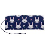 Cute Bunny Pattern, Easter, Koteto Roll Up Canvas Pencil Holder (S)