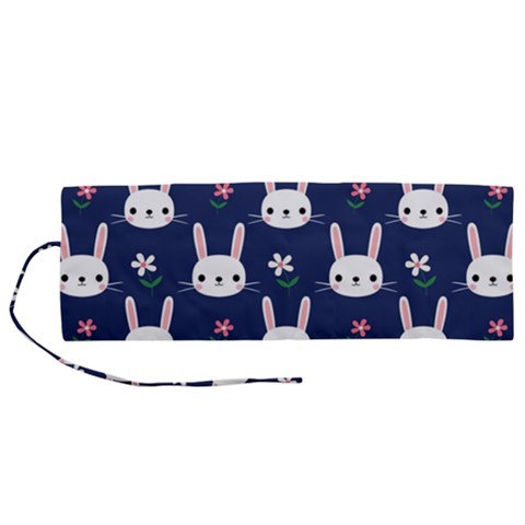 Cute Bunny Pattern, Easter, Koteto Roll Up Canvas Pencil Holder (M) from ArtsNow.com