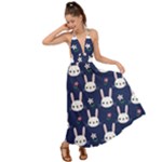 Cute Bunny Pattern, Easter, Koteto Backless Maxi Beach Dress