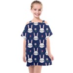 Cute Bunny Pattern, Easter, Koteto Kids  One Piece Chiffon Dress