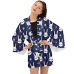 Cute Bunny Pattern, Easter, Koteto Long Sleeve Kimono