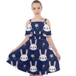 Cute Bunny Pattern, Easter, Koteto Cut Out Shoulders Dress