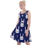 Cute Bunny Pattern, Easter, Koteto Knee Length Skater Dress