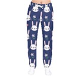 Cute Bunny Pattern, Easter, Koteto Women Velvet Drawstring Pants