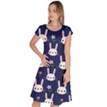 Cute Bunny Pattern, Easter, Koteto Classic Short Sleeve Dress