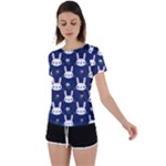 Cute Bunny Pattern, Easter, Koteto Back Circle Cutout Sports T-Shirt