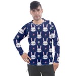 Cute Bunny Pattern, Easter, Koteto Men s Pique Long Sleeve T-Shirt