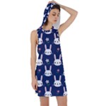 Cute Bunny Pattern, Easter, Koteto Racer Back Hoodie Dress