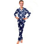 Cute Bunny Pattern, Easter, Koteto Kids  Satin Long Sleeve Pajamas Set