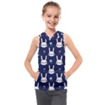 Cute Bunny Pattern, Easter, Koteto Kids  Sleeveless Hoodie