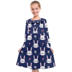 Cute Bunny Pattern, Easter, Koteto Kids  Midi Sailor Dress from ArtsNow.com