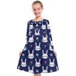 Cute Bunny Pattern, Easter, Koteto Kids  Midi Sailor Dress