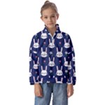 Cute Bunny Pattern, Easter, Koteto Kids  Half Zip Hoodie