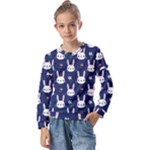 Cute Bunny Pattern, Easter, Koteto Kids  Long Sleeve T-Shirt with Frill 