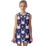 Cute Bunny Pattern, Easter, Koteto Kids  Pilgrim Collar Ruffle Hem Dress