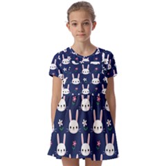 Kids  Short Sleeve Pinafore Style Dress 