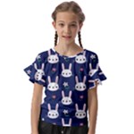 Cute Bunny Pattern, Easter, Koteto Kids  Cut Out Flutter Sleeves