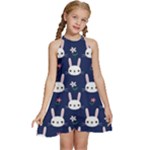 Cute Bunny Pattern, Easter, Koteto Kids  Halter Collar Waist Tie Chiffon Dress