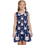 Cute Bunny Pattern, Easter, Koteto Kids  Sleeveless Tiered Mini Dress