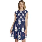 Cute Bunny Pattern, Easter, Koteto Cap Sleeve High Waist Dress