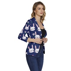 Women s One-Button 3/4 Sleeve Short Jacket 