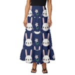 Cute Bunny Pattern, Easter, Koteto Tiered Ruffle Maxi Skirt