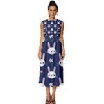 Cute Bunny Pattern, Easter, Koteto Sleeveless Round Neck Midi Dress