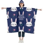 Cute Bunny Pattern, Easter, Koteto Women s Hooded Rain Ponchos