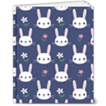 Cute Bunny Pattern, Easter, Koteto 8  x 10  Hardcover Notebook