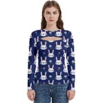 Cute Bunny Pattern, Easter, Koteto Women s Cut Out Long Sleeve T-Shirt