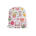 Cute Easter Bunny, Koteto, Animal, Baby Drawstring Pouch (Large)