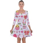 Cute Easter Bunny, Koteto, Animal, Baby Quarter Sleeve Skater Dress