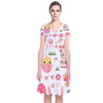 Cute Easter Bunny, Koteto, Animal, Baby Short Sleeve Front Wrap Dress