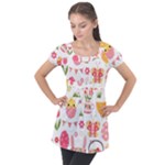 Cute Easter Bunny, Koteto, Animal, Baby Puff Sleeve Tunic Top