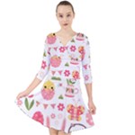 Cute Easter Bunny, Koteto, Animal, Baby Quarter Sleeve Front Wrap Dress