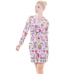 Cute Easter Bunny, Koteto, Animal, Baby Button Long Sleeve Dress