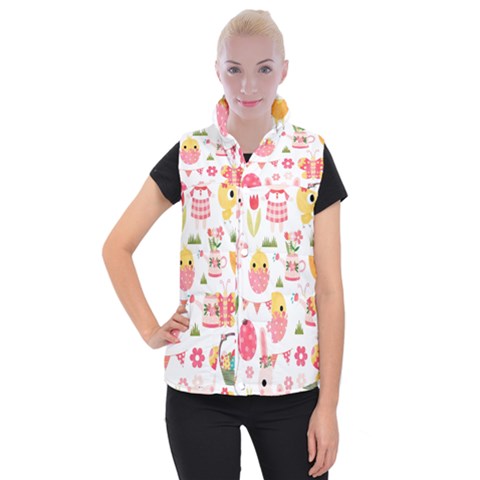 Cute Easter Bunny, Koteto, Animal, Baby Women s Button Up Vest from ArtsNow.com