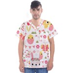 Cute Easter Bunny, Koteto, Animal, Baby Men s V-Neck Scrub Top