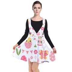 Plunge Pinafore Dress 