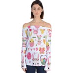 Cute Easter Bunny, Koteto, Animal, Baby Off Shoulder Long Sleeve Top