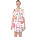 Cute Easter Bunny, Koteto, Animal, Baby Sixties Short Sleeve Mini Dress