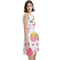 Cocktail Party Halter Sleeveless Dress With Pockets 