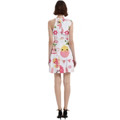 Cocktail Party Halter Sleeveless Dress With Pockets 