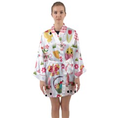 Long Sleeve Satin Kimono 